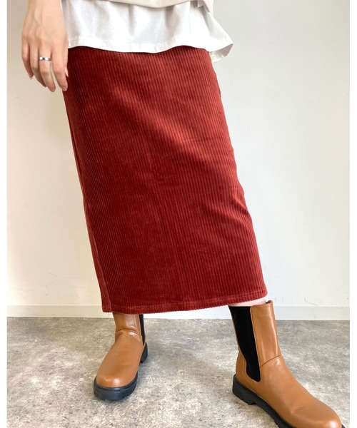 MLI'A（エムリア）の「カットコーデュロイナロースカート（スカート・レディース・ネイビー/グリーン/ブラウン/オレンジ・FREE）」の9枚目の写真