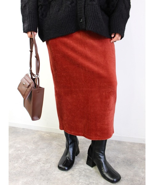 MLI'A（エムリア）の「カットコーデュロイナロースカート（スカート・レディース・ネイビー/グリーン/ブラウン/オレンジ・FREE）」の6枚目の写真