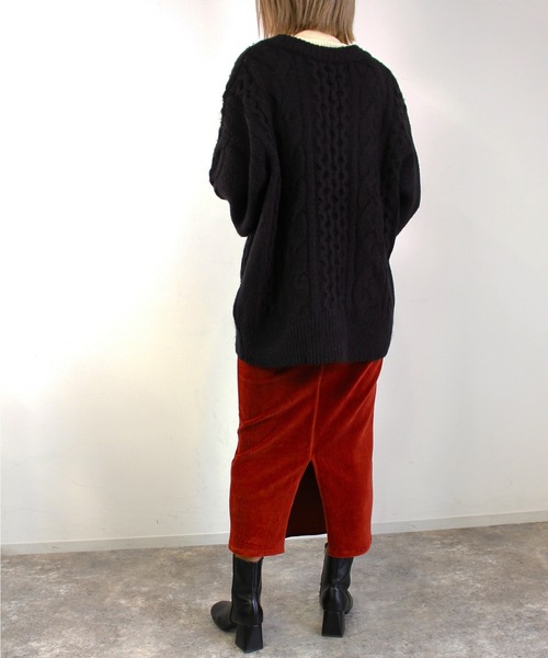 MLI'A（エムリア）の「カットコーデュロイナロースカート（スカート・レディース・ネイビー/グリーン/ブラウン/オレンジ・FREE）」の7枚目の写真