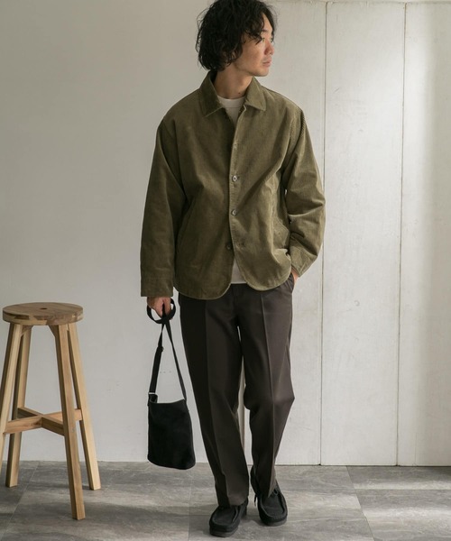 URBAN RESEARCH DOORS（アーバンリサーチドアーズ）の「コーデュロイショートコート（カバーオール・メンズ・ホワイト系その他/チャコールグレー/オリーブ・38/40）」の10枚目の写真