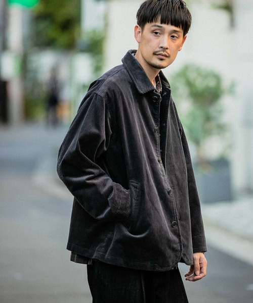 URBAN RESEARCH DOORS（アーバンリサーチドアーズ）の「コーデュロイショートコート（カバーオール・メンズ・ホワイト系その他/チャコールグレー/オリーブ・38/40）」の12枚目の写真