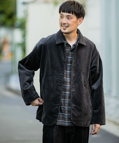 URBAN RESEARCH DOORS（アーバンリサーチドアーズ）の「コーデュロイショートコート（カバーオール・メンズ・ホワイト系その他/チャコールグレー/オリーブ・38/40）」の13枚目の写真