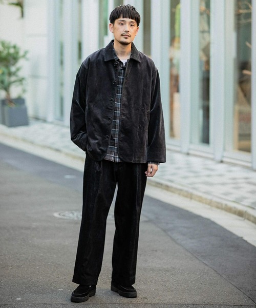 URBAN RESEARCH DOORS（アーバンリサーチドアーズ）の「コーデュロイショートコート（カバーオール・メンズ・ホワイト系その他/チャコールグレー/オリーブ・38/40）」の15枚目の写真