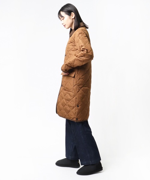 TAION(タイオン)の「【 TAION / タイオン 】パイピングバイカラーロングダウンコート TAION109C1LONG DON(ダウンジャケット/コート・レディース・ネイビー/ブラック/ブラウン/グレー/カーキ/ベージュ・M/S/XS)」の9枚目の写真