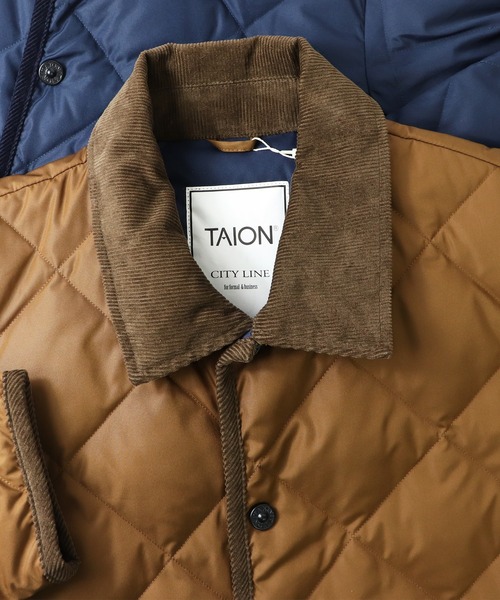 TAION(タイオン)の「【 TAION / タイオン 】パイピングバイカラーロングダウンコート TAION109C1LONG DON(ダウンジャケット/コート・レディース・ネイビー/ブラック/ブラウン/グレー/カーキ/ベージュ・M/S/XS)」の21枚目の写真