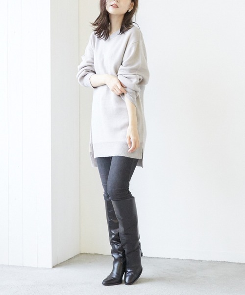 VIBGYOR(ヴィブジョー)の「VIBGYOR Select/A/N Wフェイスクルー/N(BL)(ニット/セーター・レディース・アイボリー/ブラック/グレー/モカ/グレイッシュベージュ・MEDIUM/LARGE)」の4枚目の写真