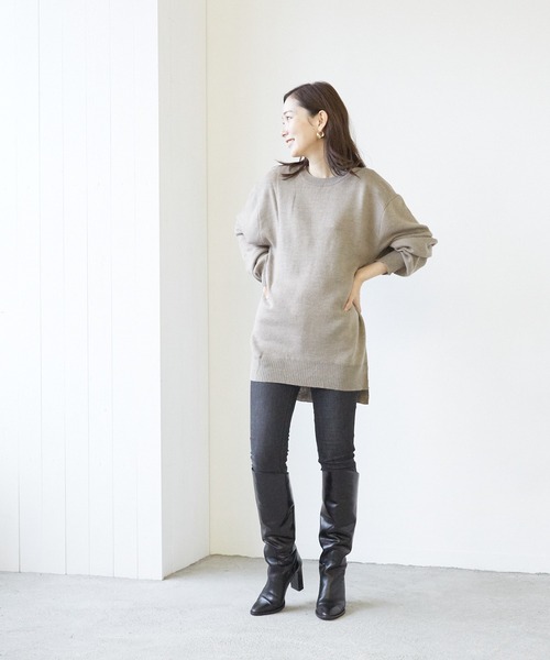 VIBGYOR(ヴィブジョー)の「VIBGYOR Select/A/N Wフェイスクルー/N(BL)(ニット/セーター・レディース・アイボリー/ブラック/グレー/モカ/グレイッシュベージュ・MEDIUM/LARGE)」の6枚目の写真