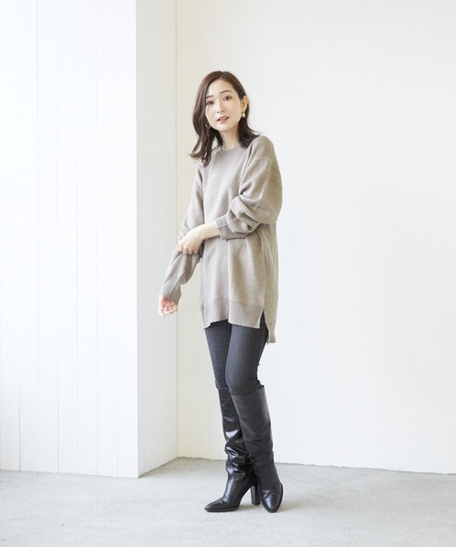 VIBGYOR(ヴィブジョー)の「VIBGYOR Select/A/N Wフェイスクルー/N(BL)(ニット/セーター・レディース・アイボリー/ブラック/グレー/モカ/グレイッシュベージュ・MEDIUM/LARGE)」の7枚目の写真
