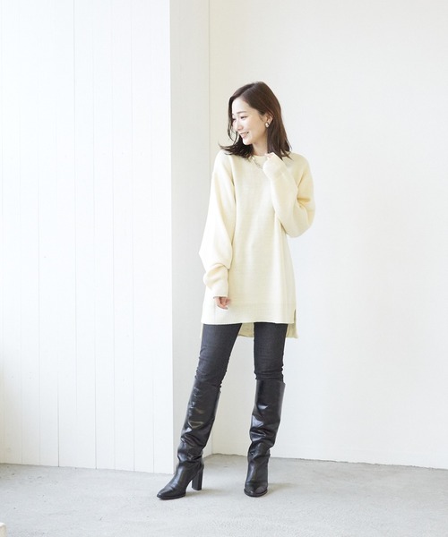 VIBGYOR(ヴィブジョー)の「VIBGYOR Select/A/N Wフェイスクルー/N(BL)(ニット/セーター・レディース・アイボリー/ブラック/グレー/モカ/グレイッシュベージュ・MEDIUM/LARGE)」の9枚目の写真