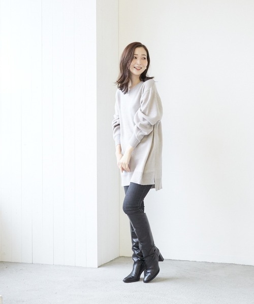 VIBGYOR(ヴィブジョー)の「VIBGYOR Select/A/N Wフェイスクルー/N(BL)(ニット/セーター・レディース・アイボリー/ブラック/グレー/モカ/グレイッシュベージュ・MEDIUM/LARGE)」の11枚目の写真