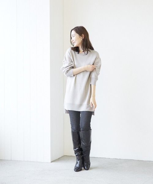 VIBGYOR(ヴィブジョー)の「VIBGYOR Select/A/N Wフェイスクルー/N(BL)(ニット/セーター・レディース・アイボリー/ブラック/グレー/モカ/グレイッシュベージュ・MEDIUM/LARGE)」の12枚目の写真