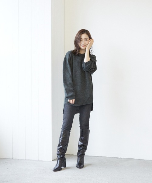 VIBGYOR(ヴィブジョー)の「VIBGYOR Select/A/N Wフェイスクルー/N(BL)(ニット/セーター・レディース・アイボリー/ブラック/グレー/モカ/グレイッシュベージュ・MEDIUM/LARGE)」の15枚目の写真