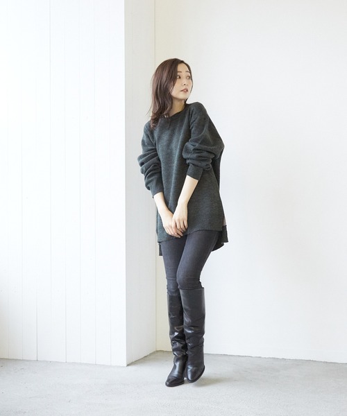 VIBGYOR(ヴィブジョー)の「VIBGYOR Select/A/N Wフェイスクルー/N(BL)(ニット/セーター・レディース・アイボリー/ブラック/グレー/モカ/グレイッシュベージュ・MEDIUM/LARGE)」の17枚目の写真