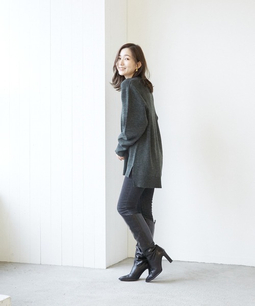 VIBGYOR(ヴィブジョー)の「VIBGYOR Select/A/N Wフェイスクルー/N(BL)(ニット/セーター・レディース・アイボリー/ブラック/グレー/モカ/グレイッシュベージュ・MEDIUM/LARGE)」の18枚目の写真