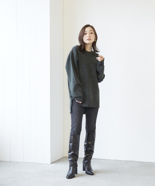 VIBGYOR(ヴィブジョー)の「VIBGYOR Select/A/N Wフェイスクルー/N(BL)(ニット/セーター・レディース・アイボリー/ブラック/グレー/モカ/グレイッシュベージュ・MEDIUM/LARGE)」の19枚目の写真