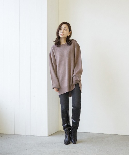 VIBGYOR(ヴィブジョー)の「VIBGYOR Select/A/N Wフェイスクルー/N(BL)(ニット/セーター・レディース・アイボリー/ブラック/グレー/モカ/グレイッシュベージュ・MEDIUM/LARGE)」の21枚目の写真