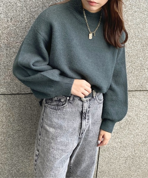 apres jour（アプレジュール）の「モチモチハイネックニット【ZOZOTOWN限定アイテム】（ニット/セーター・レディース・ブルー系その他2/ブルー系その他/ラベンダー/ライトベージュ/ブラック/グリーン系その他/モカ/アイボリー/スモークピンク/グリーン系その他3・フリー/X-LARGE）」の7枚目の写真