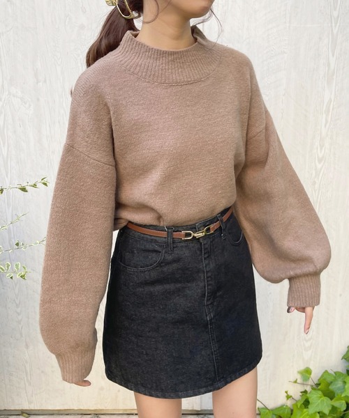 apres jour（アプレジュール）の「モチモチハイネックニット【ZOZOTOWN限定アイテム】（ニット/セーター・レディース・ブルー系その他2/ブルー系その他/ラベンダー/ライトベージュ/ブラック/グリーン系その他/モカ/アイボリー/スモークピンク/グリーン系その他3・フリー/X-LARGE）」の4枚目の写真