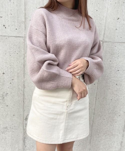 apres jour（アプレジュール）の「モチモチハイネックニット【ZOZOTOWN限定アイテム】（ニット/セーター・レディース・ブルー系その他2/ブルー系その他/ラベンダー/ライトベージュ/ブラック/グリーン系その他/モカ/アイボリー/スモークピンク/グリーン系その他3・フリー/X-LARGE）」の18枚目の写真