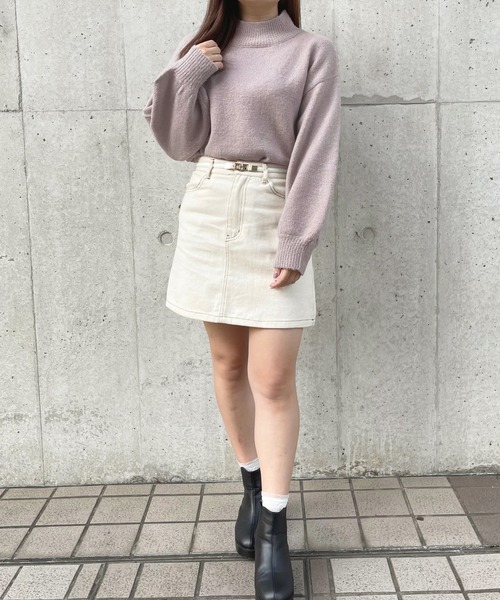 apres jour（アプレジュール）の「モチモチハイネックニット【ZOZOTOWN限定アイテム】（ニット/セーター・レディース・ブルー系その他2/ブルー系その他/ラベンダー/ライトベージュ/ブラック/グリーン系その他/モカ/アイボリー/スモークピンク/グリーン系その他3・フリー/X-LARGE）」の21枚目の写真