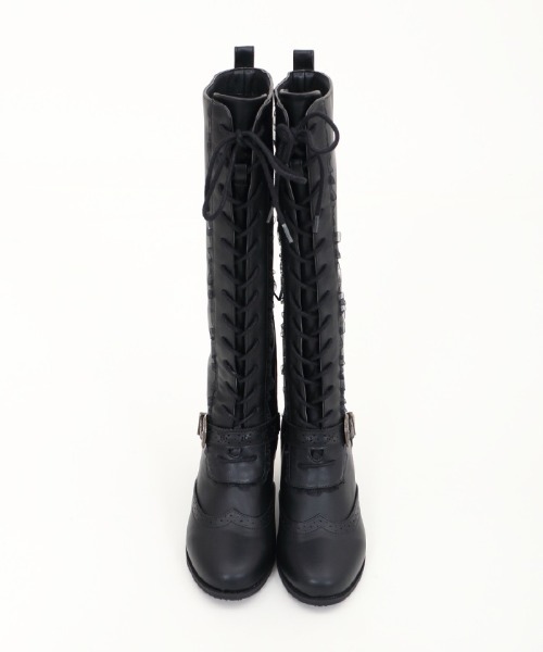 axes femme(アクシーズファム)の「レースアップロングブーツ(ブーツ・レディース・ブラック/ブラウン・MEDIUM/LARGE)」の10枚目の写真