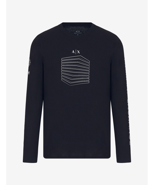 ARMANI EXCHANGE(アルマーニエクスチェンジ)の「【A|X アルマーニ エクスチェンジ】ロゴスリーブ 長袖クルーネックTシャツ/SLIM(Tシャツ/カットソー・メンズ・ブラック/ネイビー・LARGE/SMALL/X-LARGE/MEDIUM/X-SMALL)」の5枚目の写真
