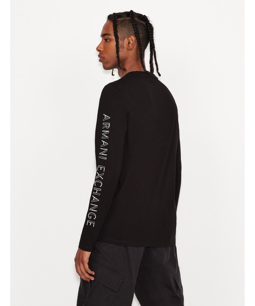 ARMANI EXCHANGE(アルマーニエクスチェンジ)の「【A|X アルマーニ エクスチェンジ】ロゴスリーブ 長袖クルーネックTシャツ/SLIM(Tシャツ/カットソー・メンズ・ブラック/ネイビー・LARGE/SMALL/X-LARGE/MEDIUM/X-SMALL)」の4枚目の写真