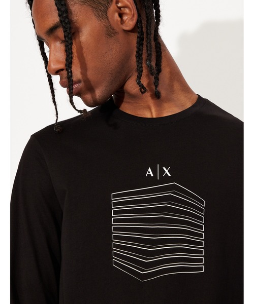 ARMANI EXCHANGE(アルマーニエクスチェンジ)の「【A|X アルマーニ エクスチェンジ】ロゴスリーブ 長袖クルーネックTシャツ/SLIM(Tシャツ/カットソー・メンズ・ブラック/ネイビー・LARGE/SMALL/X-LARGE/MEDIUM/X-SMALL)」の8枚目の写真