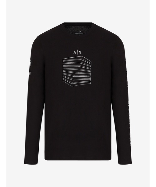 ARMANI EXCHANGE(アルマーニエクスチェンジ)の「【A|X アルマーニ エクスチェンジ】ロゴスリーブ 長袖クルーネックTシャツ/SLIM(Tシャツ/カットソー・メンズ・ブラック/ネイビー・LARGE/SMALL/X-LARGE/MEDIUM/X-SMALL)」の3枚目の写真