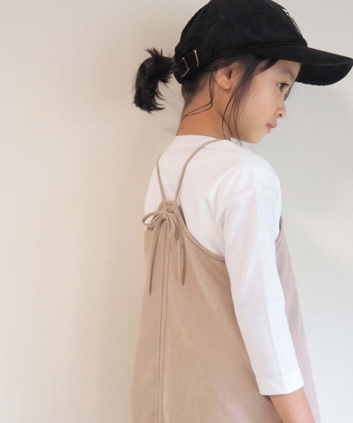 CIAOPANIC TYPY（チャオパニックティピー）の「【KIDS】【インナー付き】配色ステッチワンピース（ワンピース・キッズ・グレー系その他/キャメル・SMALL/MEDIUM/LARGE/X-LARGE/XX-LARGE）」の2枚目の写真