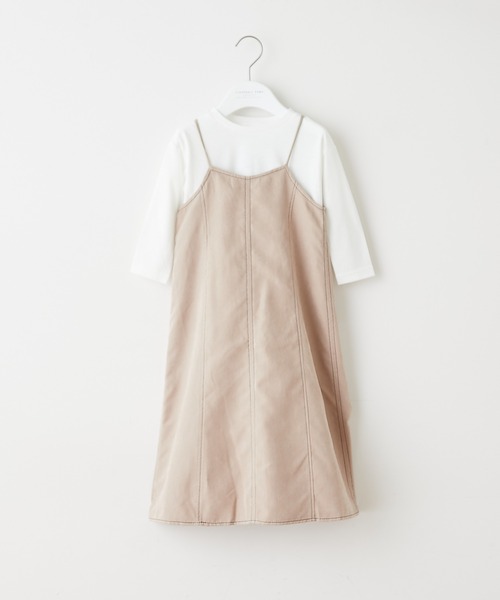 CIAOPANIC TYPY（チャオパニックティピー）の「【KIDS】【インナー付き】配色ステッチワンピース（ワンピース・キッズ・グレー系その他/キャメル・SMALL/MEDIUM/LARGE/X-LARGE/XX-LARGE）」の8枚目の写真