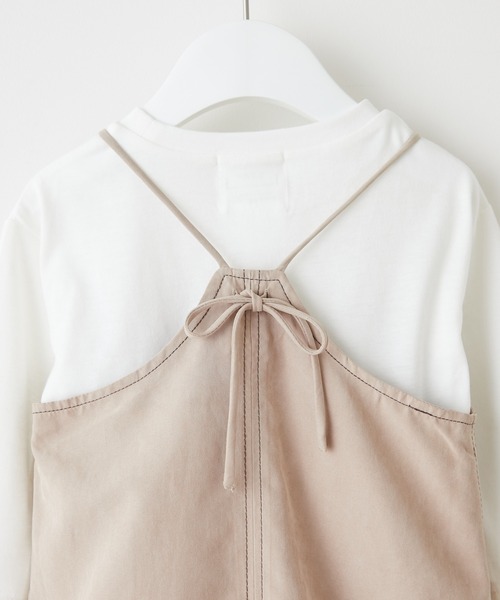 CIAOPANIC TYPY（チャオパニックティピー）の「【KIDS】【インナー付き】配色ステッチワンピース（ワンピース・キッズ・グレー系その他/キャメル・SMALL/MEDIUM/LARGE/X-LARGE/XX-LARGE）」の6枚目の写真