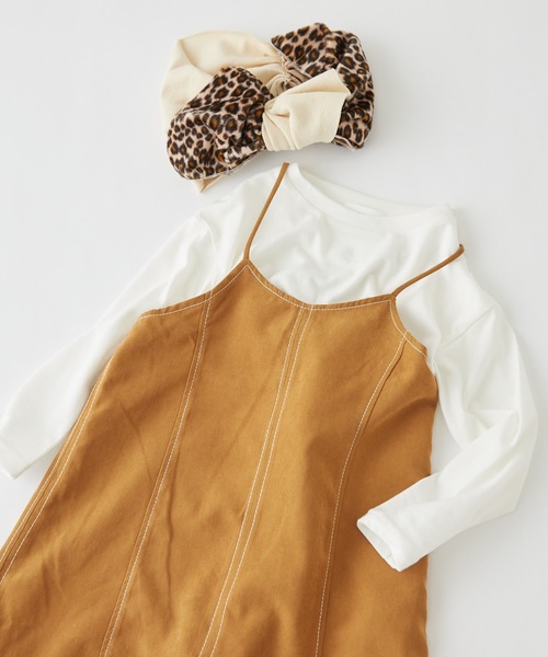 CIAOPANIC TYPY（チャオパニックティピー）の「【KIDS】【インナー付き】配色ステッチワンピース（ワンピース・キッズ・グレー系その他/キャメル・SMALL/MEDIUM/LARGE/X-LARGE/XX-LARGE）」の11枚目の写真