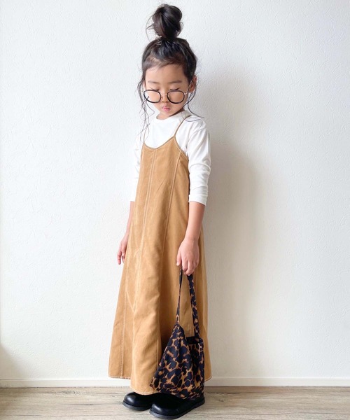 CIAOPANIC TYPY（チャオパニックティピー）の「【KIDS】【インナー付き】配色ステッチワンピース（ワンピース・キッズ・グレー系その他/キャメル・SMALL/MEDIUM/LARGE/X-LARGE/XX-LARGE）」の17枚目の写真