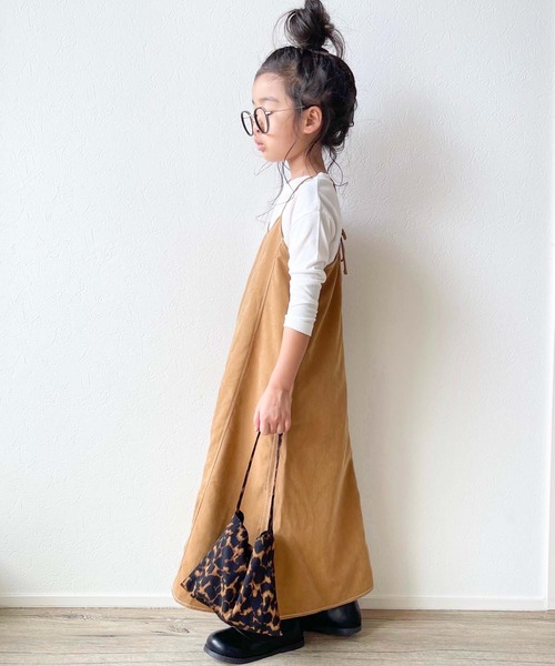 CIAOPANIC TYPY（チャオパニックティピー）の「【KIDS】【インナー付き】配色ステッチワンピース（ワンピース・キッズ・グレー系その他/キャメル・SMALL/MEDIUM/LARGE/X-LARGE/XX-LARGE）」の16枚目の写真