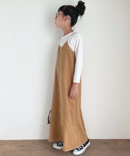 CIAOPANIC TYPY（チャオパニックティピー）の「【KIDS】【インナー付き】配色ステッチワンピース（ワンピース・キッズ・グレー系その他/キャメル・SMALL/MEDIUM/LARGE/X-LARGE/XX-LARGE）」の13枚目の写真