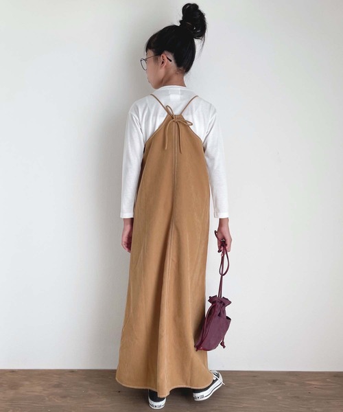 CIAOPANIC TYPY（チャオパニックティピー）の「【KIDS】【インナー付き】配色ステッチワンピース（ワンピース・キッズ・グレー系その他/キャメル・SMALL/MEDIUM/LARGE/X-LARGE/XX-LARGE）」の15枚目の写真