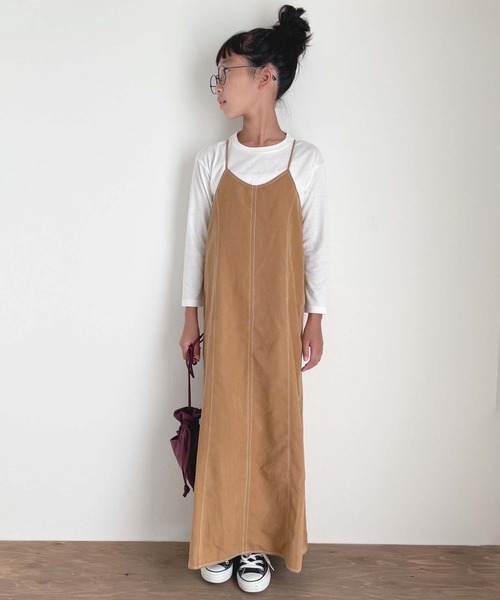 CIAOPANIC TYPY（チャオパニックティピー）の「【KIDS】【インナー付き】配色ステッチワンピース（ワンピース・キッズ・グレー系その他/キャメル・SMALL/MEDIUM/LARGE/X-LARGE/XX-LARGE）」の12枚目の写真