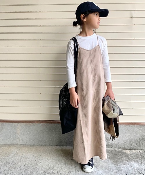 CIAOPANIC TYPY（チャオパニックティピー）の「【KIDS】【インナー付き】配色ステッチワンピース（ワンピース・キッズ・グレー系その他/キャメル・SMALL/MEDIUM/LARGE/X-LARGE/XX-LARGE）」の21枚目の写真