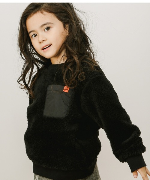 UNIVERSAL OVERALL（ユニバーサルオーバーオール）の「【UNIVERSAL OVERALL(ユニバーサルオーバーオール)】ボアプルオーバー(KIDS)（Tシャツ/カットソー・キッズ・ブラック/ベージュ/カーキ・140cm/110cm/100cm/120cm/130cm）」の2枚目の写真