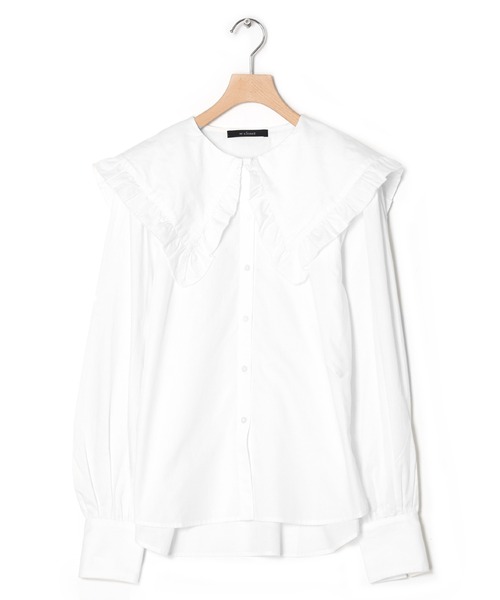 w closet（ダブルクローゼット）の「フリルセーラーカラー衿ブラウス（シャツ/ブラウス・レディース・ブラック/オフホワイト・FREE）」の4枚目の写真