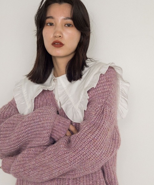 w closet（ダブルクローゼット）の「フリルセーラーカラー衿ブラウス（シャツ/ブラウス・レディース・ブラック/オフホワイト・FREE）」の20枚目の写真