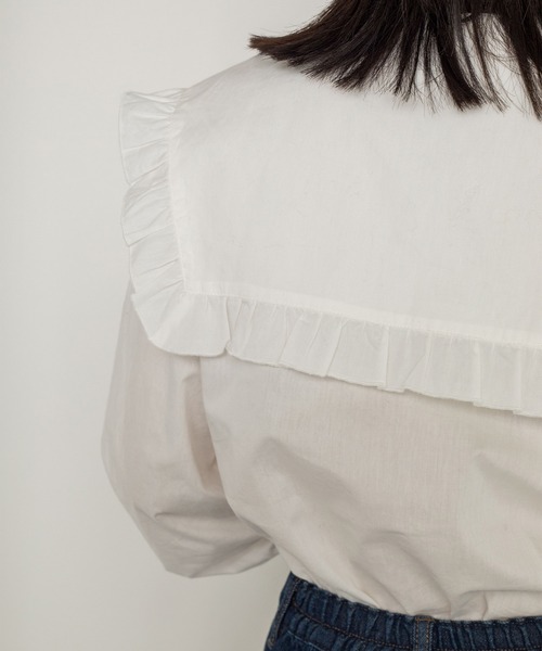 w closet（ダブルクローゼット）の「フリルセーラーカラー衿ブラウス（シャツ/ブラウス・レディース・ブラック/オフホワイト・FREE）」の15枚目の写真