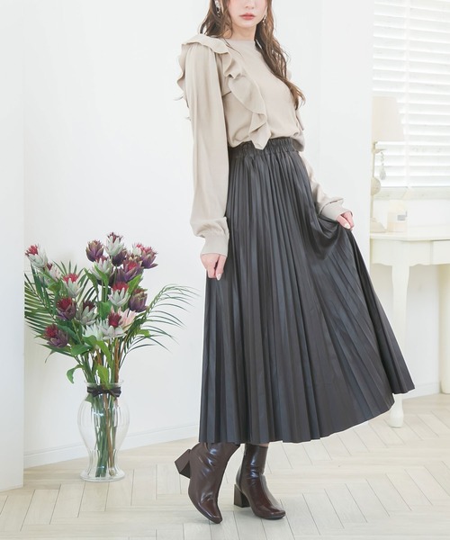 Newlyme(ニューリーミー)の「2WAYリボンフリルショルダーニット(ニット/セーター・レディース・アイボリー/モカ/ベージュ/ラベンダー/ブラック・X-LARGE/MEDIUM/LARGE/XX-LARGE)」の18枚目の写真