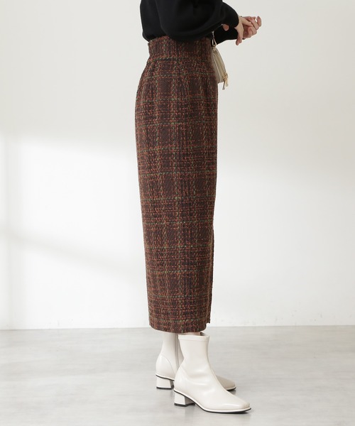 N.（N. Natural Beauty Basic）（エヌエヌナチュラルビューティーベーシック）の「【S Size Line】◆ロービングツイードタイトスカート（スカート・レディース・ネイビー/ブラウン・SMALL/MEDIUM）」の9枚目の写真