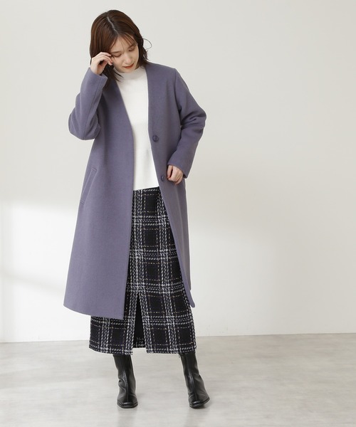 N.（N. Natural Beauty Basic）（エヌエヌナチュラルビューティーベーシック）の「【S Size Line】◆ロービングツイードタイトスカート（スカート・レディース・ネイビー/ブラウン・SMALL/MEDIUM）」の8枚目の写真