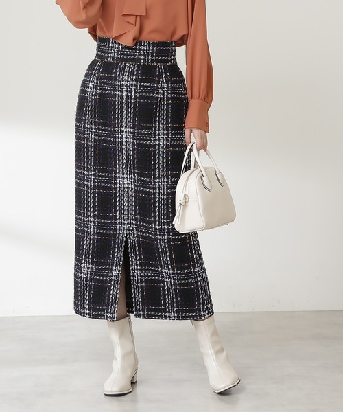 N.（N. Natural Beauty Basic）（エヌエヌナチュラルビューティーベーシック）の「【S Size Line】◆ロービングツイードタイトスカート（スカート・レディース・ネイビー/ブラウン・SMALL/MEDIUM）」の6枚目の写真