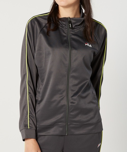 FILA（フィラ）の「【FILA:フィラ】レディースジャージスタンドジャケット（ブルゾン・レディース・ネイビー/ブラック/チャコールグレー/グレー系その他/ブラック系その他/グレー系その他2/ブルー系その他・X-LARGE/LARGE/MEDIUM）」の4枚目の写真