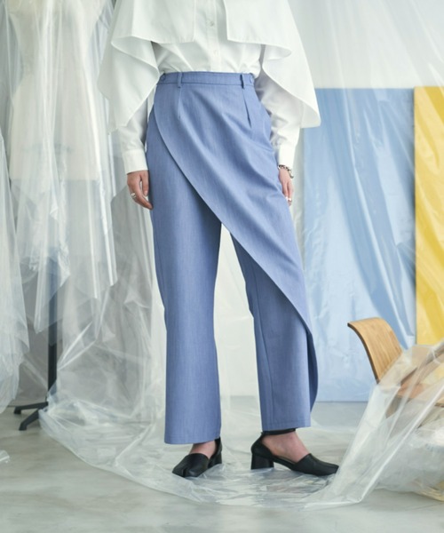 VACANCY（ヴァカンシー）の「アシンメトリーラップスラックスパンツ（スラックス・レディース・ブラック/ブルー・FREE）」の15枚目の写真