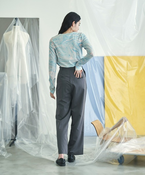 VACANCY（ヴァカンシー）の「アシンメトリーラップスラックスパンツ（スラックス・レディース・ブラック/ブルー・FREE）」の14枚目の写真